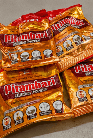 Pitambari shining powder for cleaning brass and copper puja items