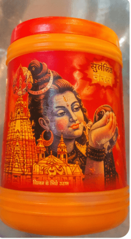 Traditional sindoor and chandan containers in our shop